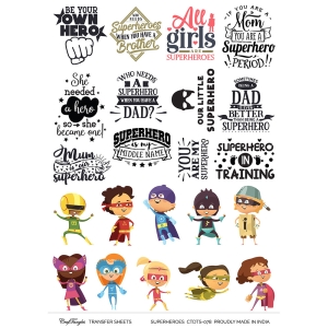 CrafTangles A4 Transfer It Sheets - Superheroes