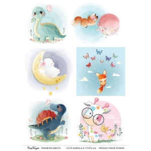 CrafTangles A4 Transfer It Sheets - Cute Animals 6