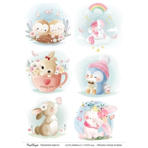 CrafTangles A4 Transfer It Sheets - Cute Animals 7