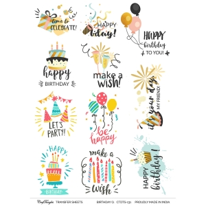 CrafTangles A4 Transfer It Sheets - Quotes - Birthday