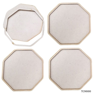 Tea Coaster MDF Hexagon 4 Inch 4Pcs Set