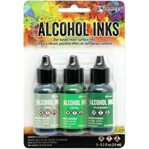 Tim Holtz Earth Tones Alcohol Inks - Mint/Green Spectrum