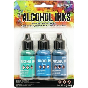 Tim Holtz Earth Tones Alcohol Inks - Teal/Blue Spectrum