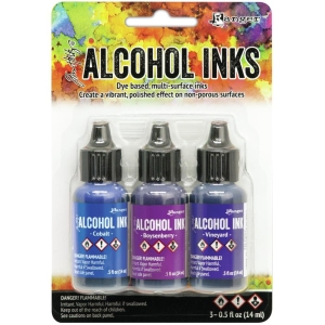 Tim Holtz Earth Tones Alcohol Inks - Indigo/Violet Spectrum