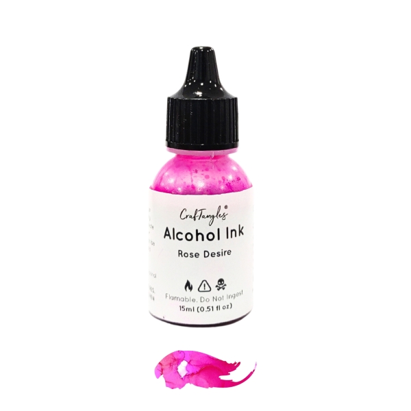 CrafTangles Alcohol Inks (15 ml) - Rose Desire