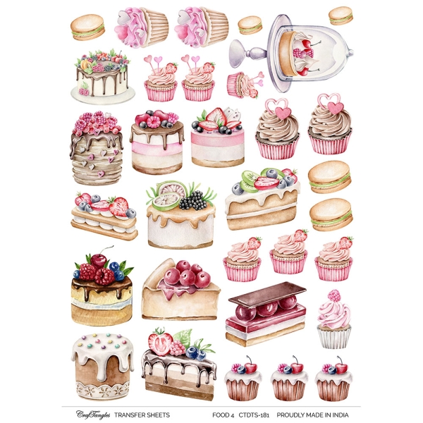 CrafTangles A4 Transfer It Sheets - Food 4