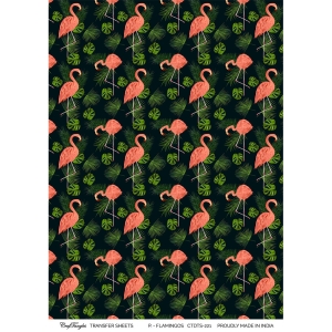 CrafTangles A4 Transfer It Sheets - Pattern Flamingos