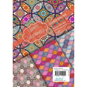 CrafTangles Decoupage Paper Pack - Colourful Ethnic Mandalas (A4) - 4 sheets