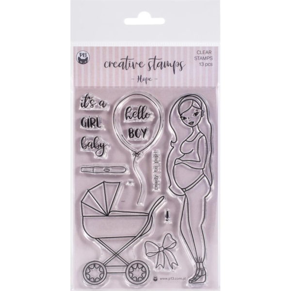 P13 Creative Photopolymer Stamps 13/Pkg - Hope (Pregnancy Stamp)