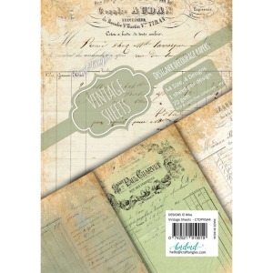 CrafTangles Decoupage Paper Pack - Vintage Sheets (A4) - 4 sheets