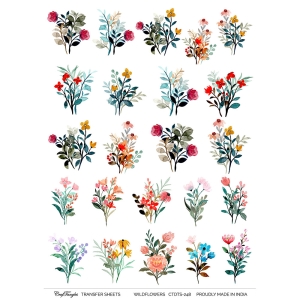 CrafTangles A4 Transfer It Sheets - Wildflowers