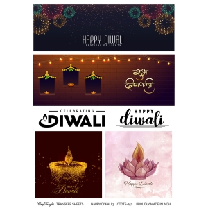 CrafTangles A4 Transfer It Sheets - Happy Diwali 3