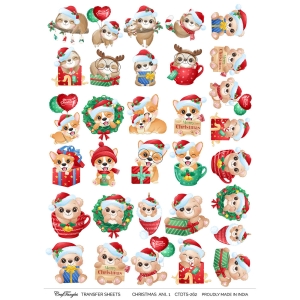 CrafTangles A4 Transfer It Sheets - Christmas Animals 1