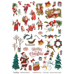 CrafTangles A4 Transfer It Sheets - Christmas Elements 1