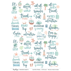 CrafTangles A4 Transfer It Sheets - Quotes - Travel