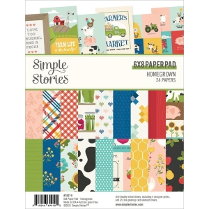 Simple Stories Double-Sided Paper Pad - Home Grown (6"X8" 24/Pkg)