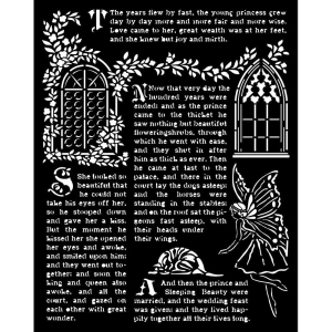 Stamperia Stencil 20 by 25 cm - Windows Sleeping Beauty