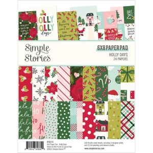 Simple Stories Double-Sided Paper Pad - Holly Days (6"X8" 24/Pkg)