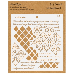 CrafTangles 6x6 Stencils - Vintage Damask