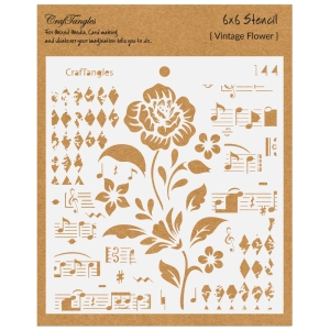 CrafTangles 6x6 Stencils - Vintage Flower