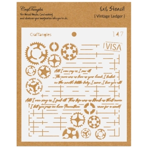 CrafTangles 6x6 Stencils - Vintage Ledger