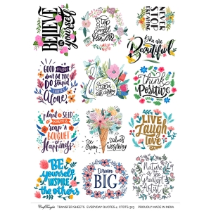 CrafTangles A4 Transfer It Sheets - Quotes - Everyday Quotes 4