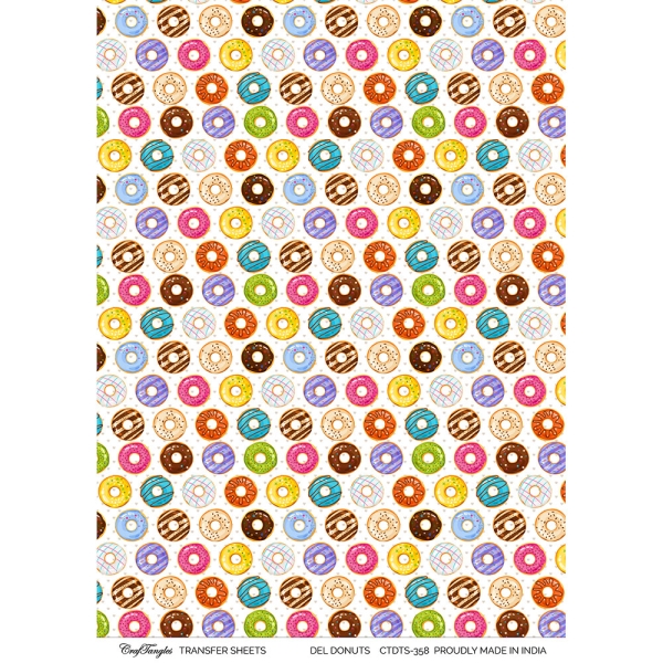 CrafTangles A4 Transfer It Sheets - Delicious Donuts