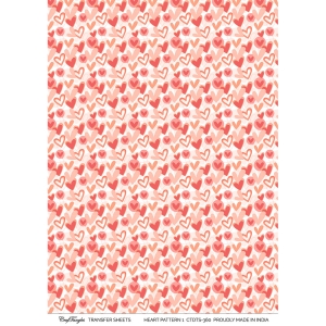 CrafTangles A4 Transfer It Sheets - Heart Pattern 1