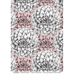 CrafTangles A4 Transfer It Sheets - Dahila Flower Pattern