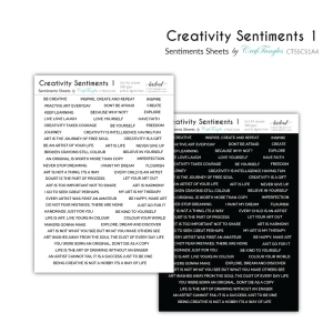 CrafTangles Sentiment Sheets - Creativity Sentiments 1 (2 sheets of A4)