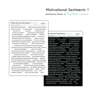 CrafTangles Sentiment Sheets - Motivational Sentiments 1 (2 sheets of A4)