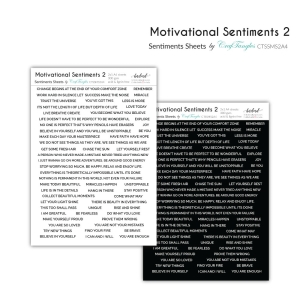 CrafTangles Sentiment Sheets - Motivational Sentiments 2 (2 sheets of A4)