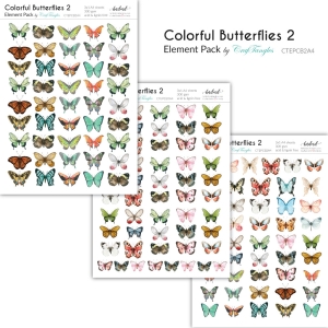 CrafTangles Elements Pack - Colourful Butterflies 2 (3 sheets of A4)