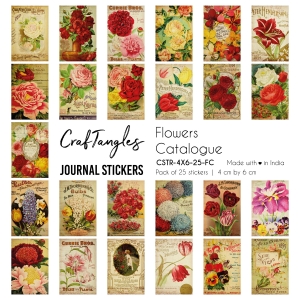 CrafTangles Journal Stickers 4 by 6 cm (Pack of 25 designs) - Flower Catalogue