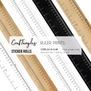 CrafTangles Journal Sticker Rolls (Pack of 5 designs) - Ruler Prints