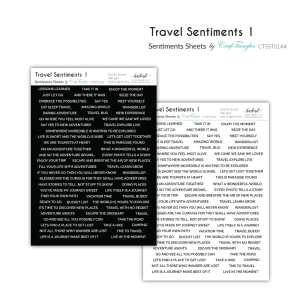 CrafTangles Sentiment Sheets - Travel Sentiments 1 (2 sheets of A4)