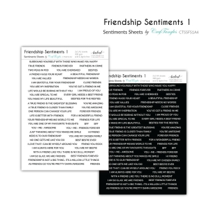 CrafTangles Sentiment Sheets - Friendship Sentiments 1 (2 sheets of A4)