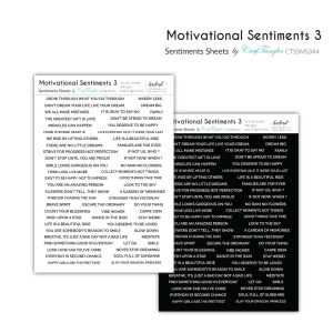 CrafTangles Sentiment Sheets - Motivational Sentiments 3 (2 sheets of A4)