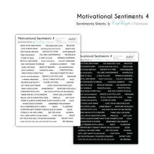 CrafTangles Sentiment Sheets - Motivational Sentiments 4 (2 sheets of A4)