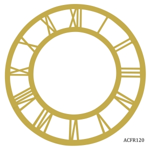 Acrylic Clock Frame - Roman Numbers (Golden) (ACFR120)