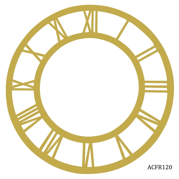 Acrylic Clock Frame - Roman Numbers (Golden) (ACFR120)