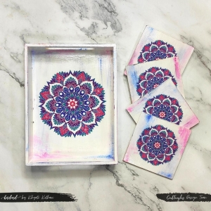 CrafTangles Mandala Decoupage Tray and Coaster Kit