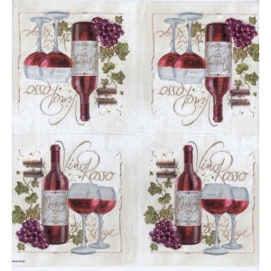 German Decoupage Napkins (5 pcs) - Vino Rosso