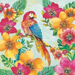 German Decoupage Napkins (5 pcs) - Tropical Parrot