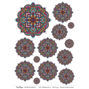 CrafTangles A4 Transfer It Sheets - Colourful Mandalas 13