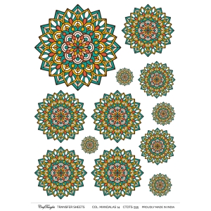 CrafTangles A4 Transfer It Sheets - Colourful Mandalas 14