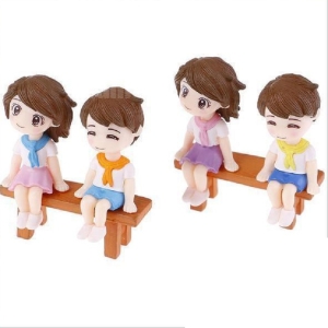 Miniatures - Boy and Girl on Bench