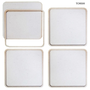 Tea Coaster MDF Square 4 Inch 4Pcs Set