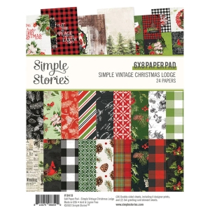 Simple Stories Double-Sided Paper Pad - Simple Vintage Christmas Lodge (6"X8" 24/Pkg)