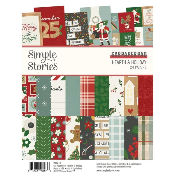 Simple Stories Double-Sided Paper Pad - Hearth and Hoidays Christmas (6"X8" 24/Pkg)